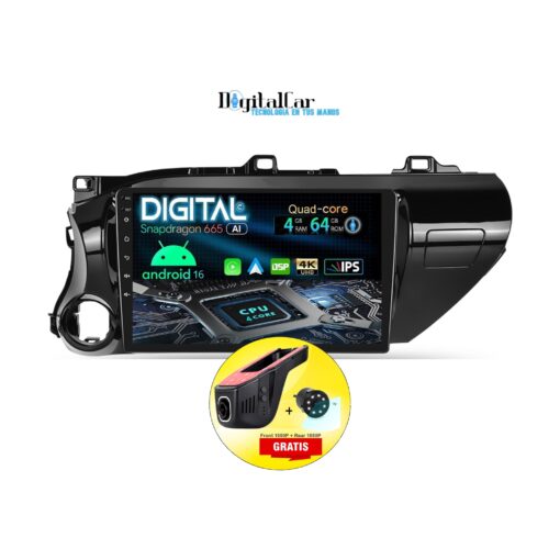 RADIO ANDROID TOYOTA HILUX 2017/24