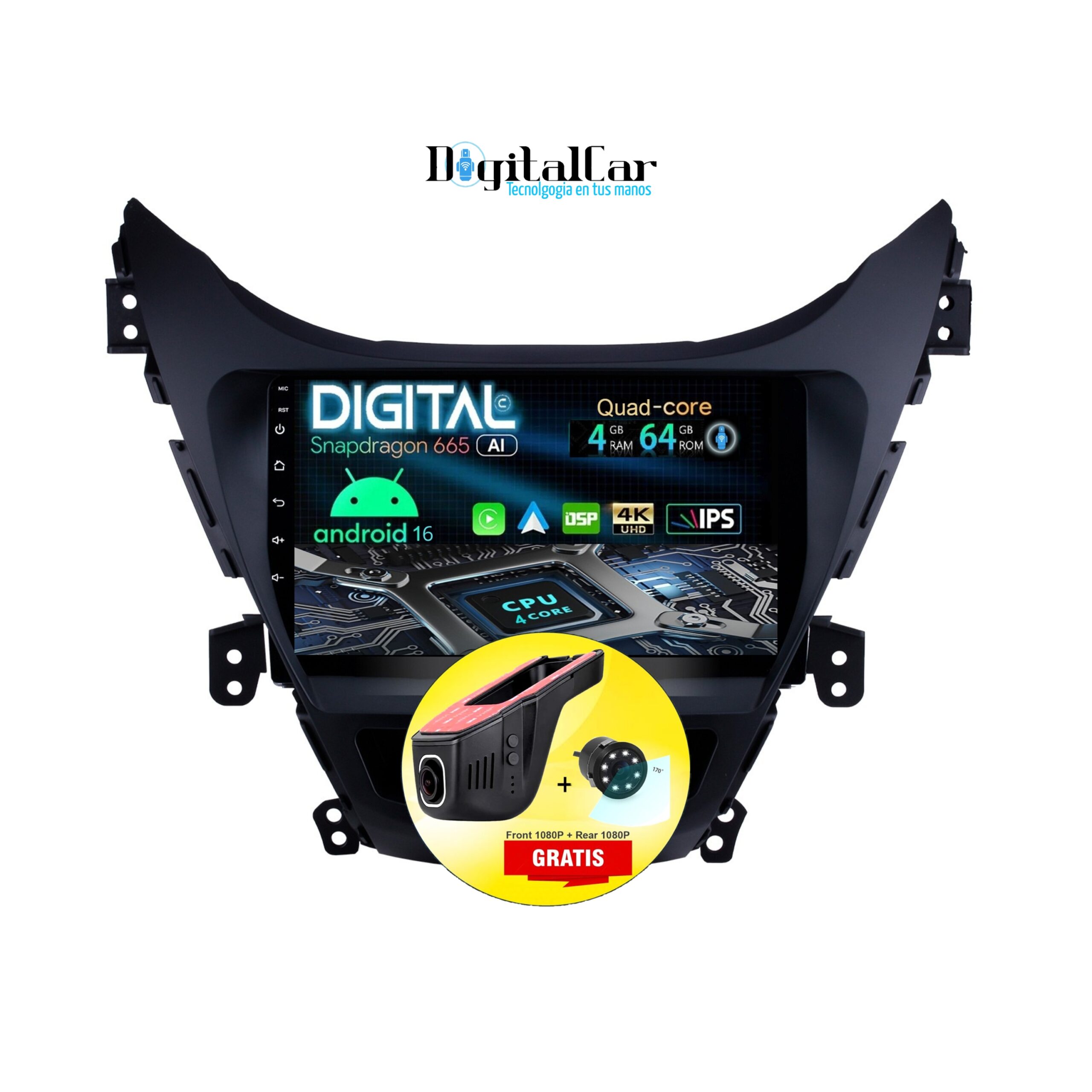 RADIO ANDROID HYUNDAI ELANTRA 2011/2016