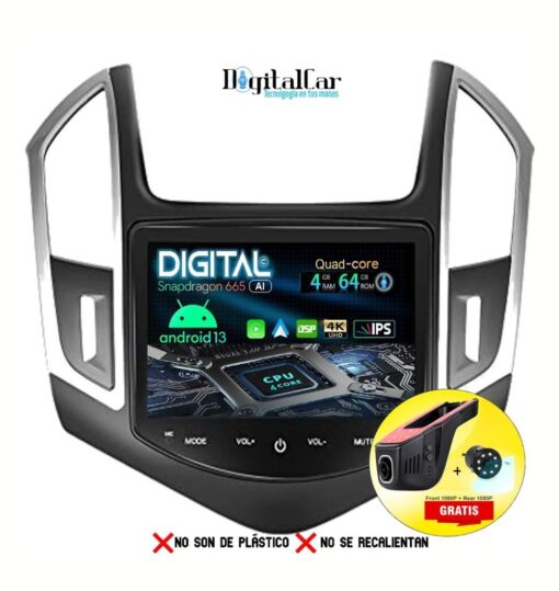 RADIO ANDROID CHEVROLET CRUZE 2013/16
